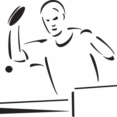 Tischtennisspieler stilisierte Zeichnung