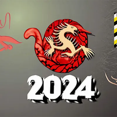 2024 mit dem chinesischen Drachensymbol und dem Gral Zirkelschild