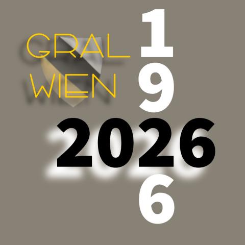 Logo zum 100. Geburtstag: Zahlen 1926(weiß) und 2026(schwarz) auf Position 2 gekreutzt angeordnet, links oben das kleine 3-Farb-Wappen vor grauem Hintergrund