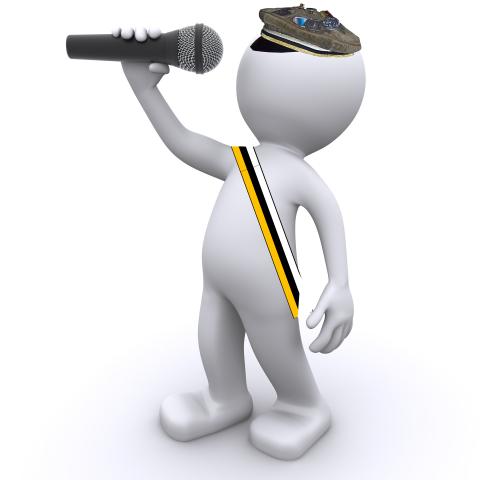 Sängermännchen mit Mikrofon in Vollcouleur