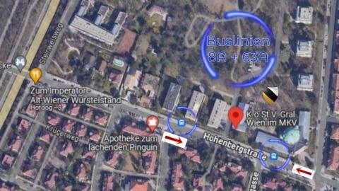 Buslinien zur Hohenbergstraße 42a