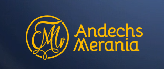Logo der KStV Andechs-Merania in Goldfarbe auf blauem Untergrund