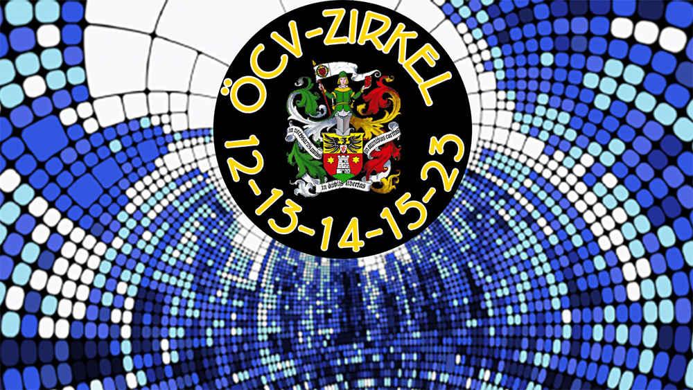 Logo ÖCV Zirkel in blauer Kuppel mit ÖCV Logo in der MItte