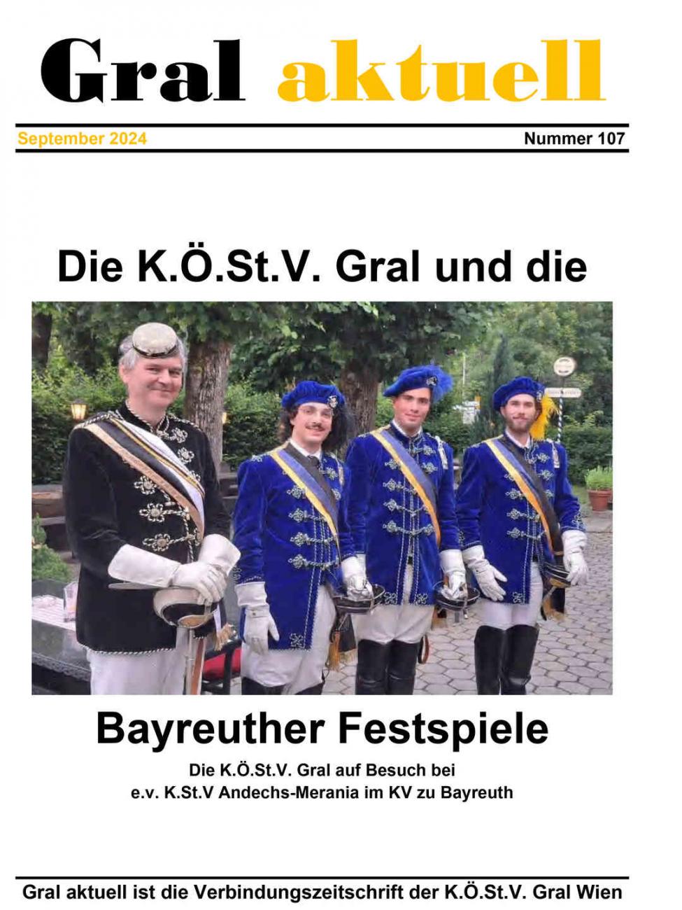 Chargierte der K.St.V. Andechs-Merania, Bayreuth und KÖStV Gral Wien