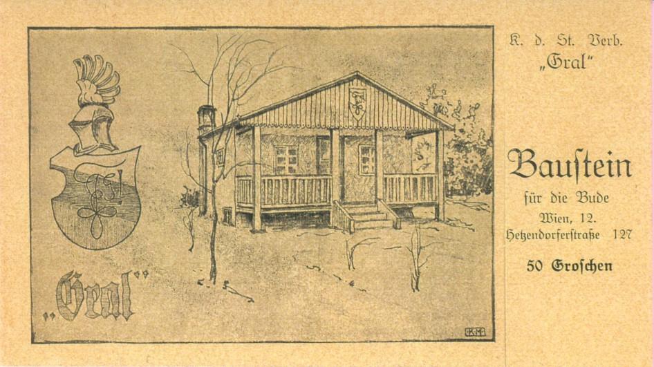 Baustein für die erste Bude Grals in der Hetzendorferstraße