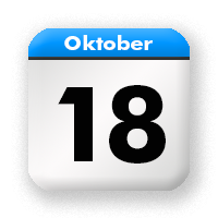 18. Oktober, blau, Kalendericon