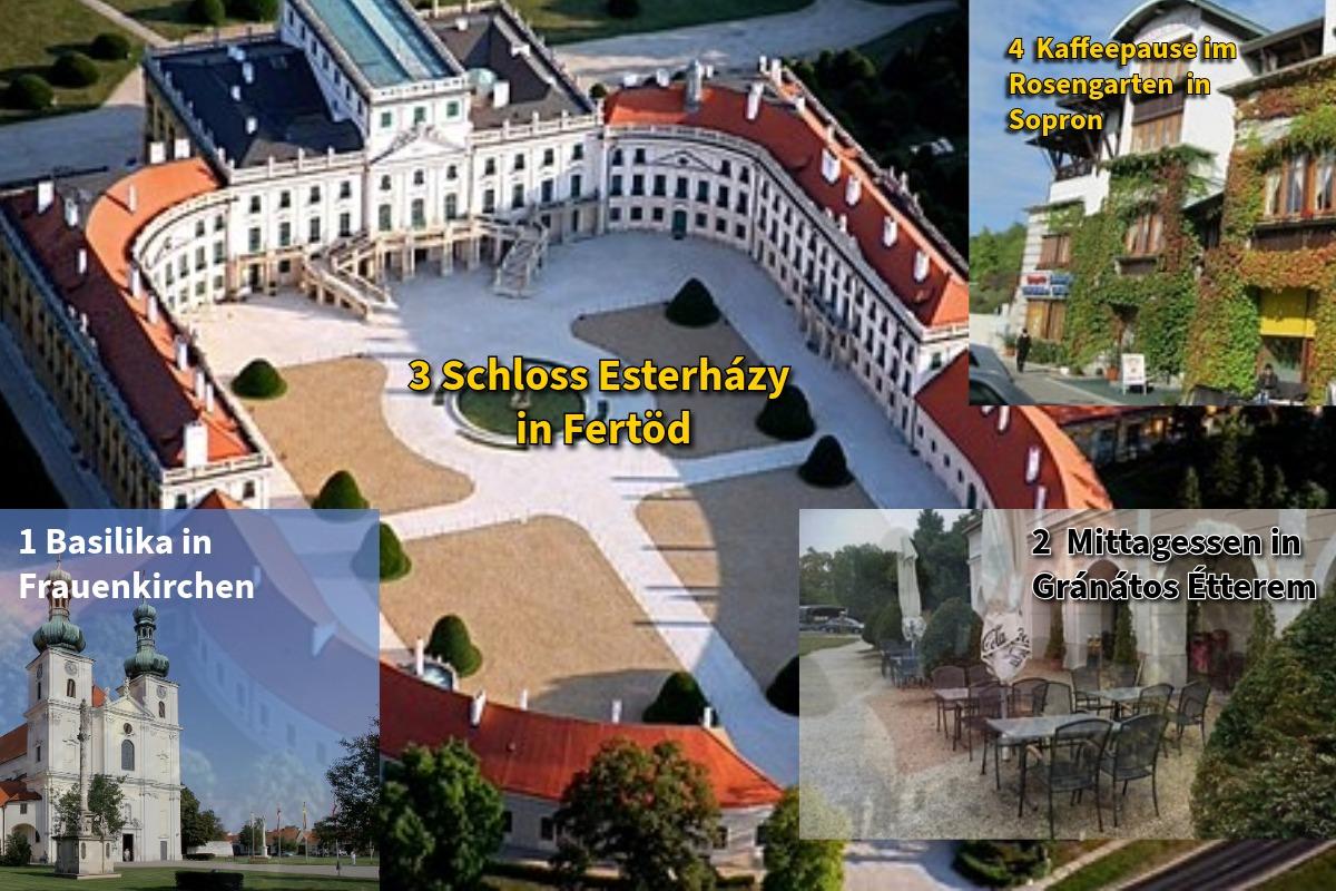 Bildcollage zum Stiftungsfestausflug Frauenkirchen-Fertöd