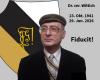 Dr. cer. Wittich (1941-2026) ist verstorben, sein Brustbild vor dem Gral-Wappen