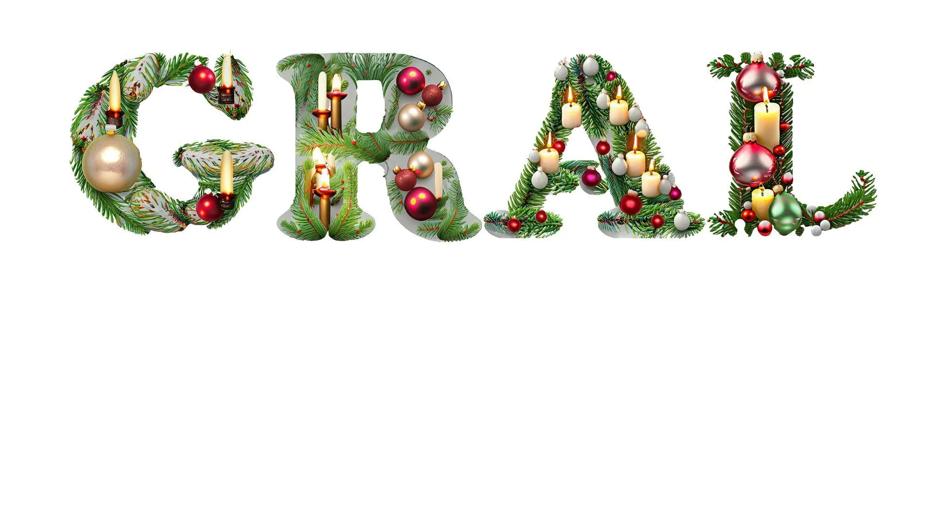 Schriftzug GRAL in weihnachtlichem Gewande
